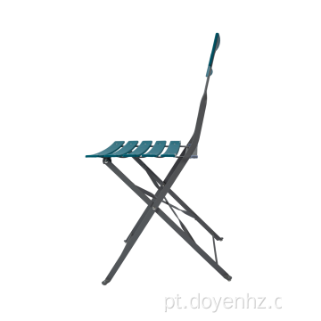 Cadeira de ripas esticada dobrável de metal ao ar livre (5 lugares e 1 costas)